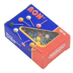 Ron Karttaneula 100 kpl värilajitelma pyöreä pää myyntipakkaus