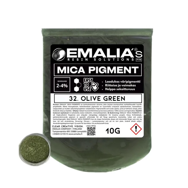 Emalia Mica väripigmentti 10g oliivin vihreä