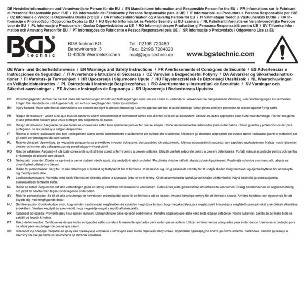 BGS Pidätinruuvisarja 91kpl BGS Pidätinruuvisarja 91kpl varoitukset