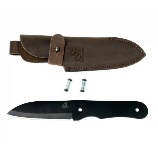 BeaverCraft Puukonterä BSH5 210 mm + nahkatuppi ja niitit BeaverCraft Puukonterä BSH5 210 mm + nahkatuppi ja niitit
