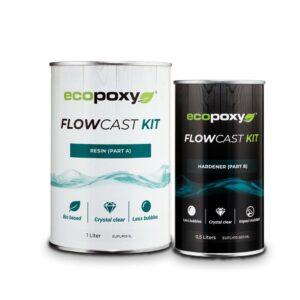 EcoPoxy Epoksivalusarja FlowCast lasikirkas – 1,5 litran pakkaus