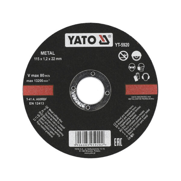 Yato Katkaisulaikka metallille   115 x 1.2 mm 5 kpl / pkt