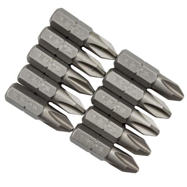 Yato Ruuvauskärki 1/4" 25 mm PH2 S2 teräs 10 kpl Yato Ruuvauskärki 1/4" 25 mm PH2 S2 teräs 10 kpl