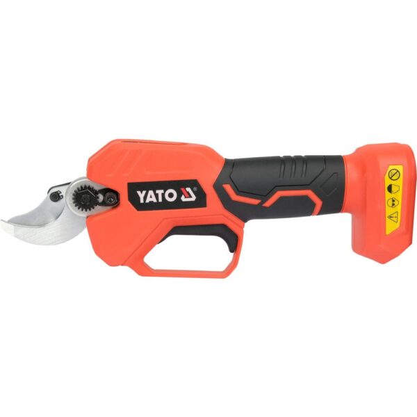 Yato Akkuoksasakset 18V + 2.0 Ah akku ja laturi sarja Yato Akkuoksasakset 18V + 2.0 Ah akku ja laturi sarja sivulta