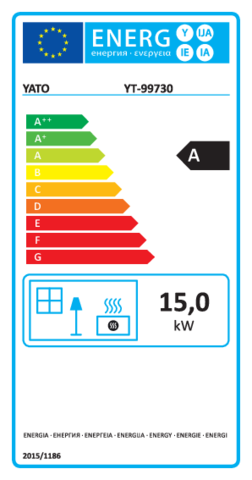 Yato Kaasulämmitin Yato Kaasulämmitin energiakortti