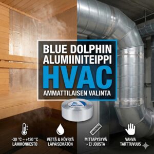 Blue Dolphin Alumiiniteippi HVAC -30 / +120 °C Blue Dolphin Alumiiniteippi HVAC -30 / +120 °C mainoskuva