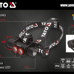 Yato Otsalamppu IPX4 ladattava Yato Otsalamppu IPX4 ladattava tekniset tiedot