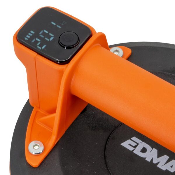 Edma Akkukäyttöinen imukuppi 130 kg 198 mm digitaalinäyttö Edma Akkukäyttöinen imukuppi 130 kg 198 mm digitaalinäyttö näyttö