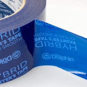 Blue Dolphin Hybrid teippi 48 mm × 41 m säänkestävä 14PV Blue Dolphin Hybrid teippi 48 mm × 41 m säänkestävä 14PV avattuna