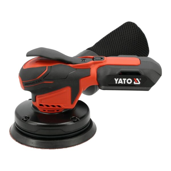 Yato Akkuepäkeskohiomakone 18V BL 125 mm runko Yato akkuepäkeskohiomakone 125 mm runko – sivukuva