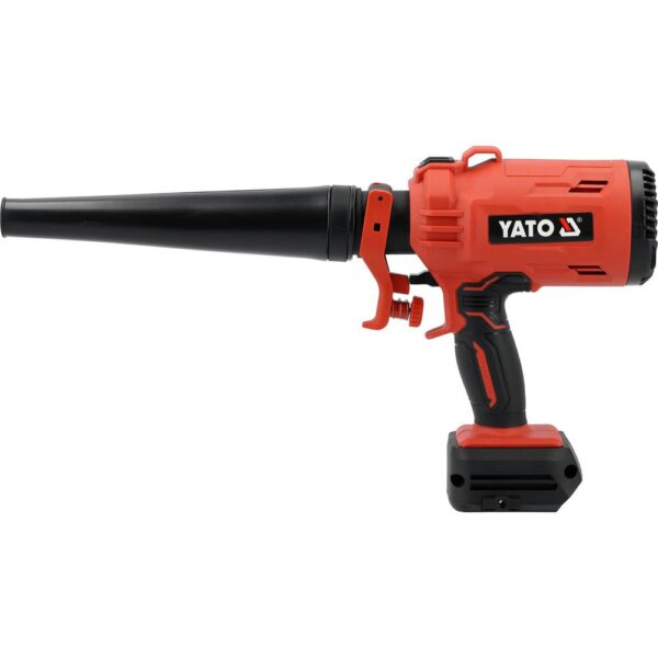 Yato Akkumaaliruisku 18V BL HVLP runko Yato akkumaaliruisku 18V runko – puhallinsuutin sivulta