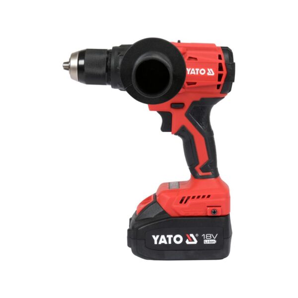 Yato Akkuiskuporakone 18V 120Nm BL + 2x4 Ah Yato akkuiskuporakone 120 Nm 4 Ah – edestä lisäkahvan kanssa