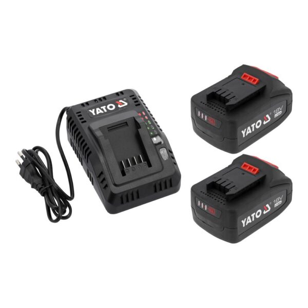Yato Akku- ja laturisarja 18V 2 x 4.0 Ah Yato akku- ja laturisarja 18V kaksi 4,0 Ah akkua ja laturi
